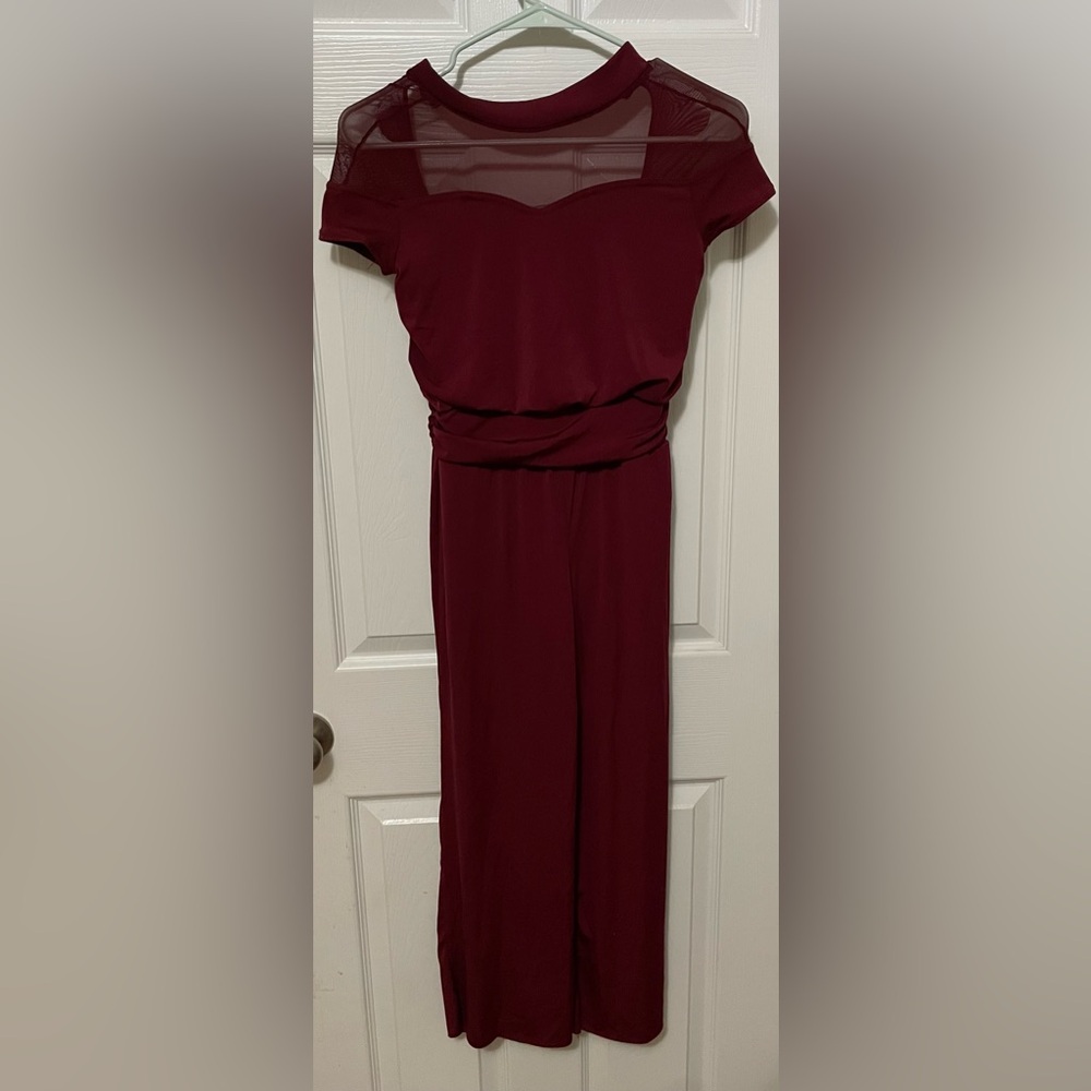 Weissman Burgundy Child Large Jumpsuit Contemporary Dance Costume